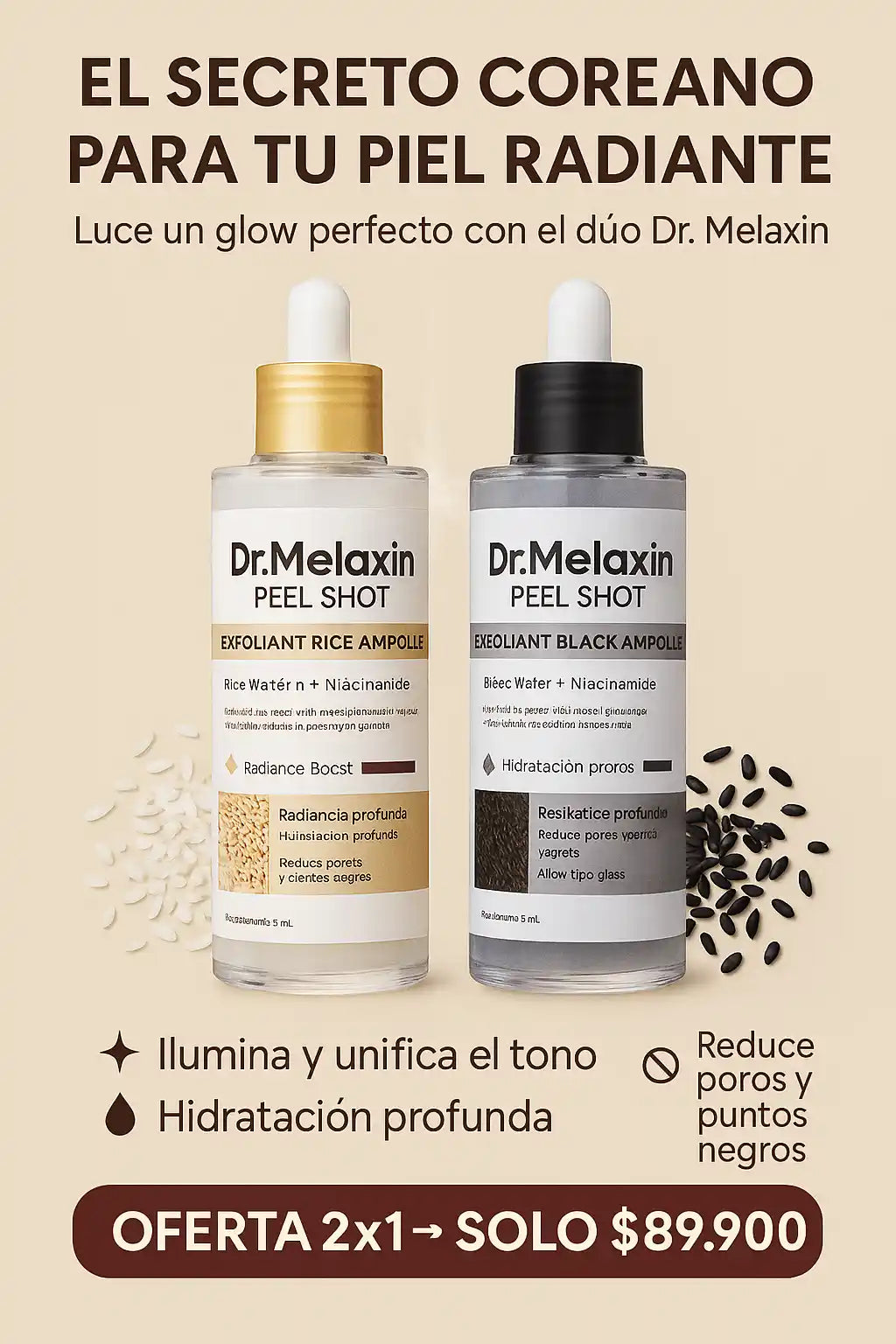 Dr. Melaxin 2x1 30ml | renueva tu piel y despierta tu confianza